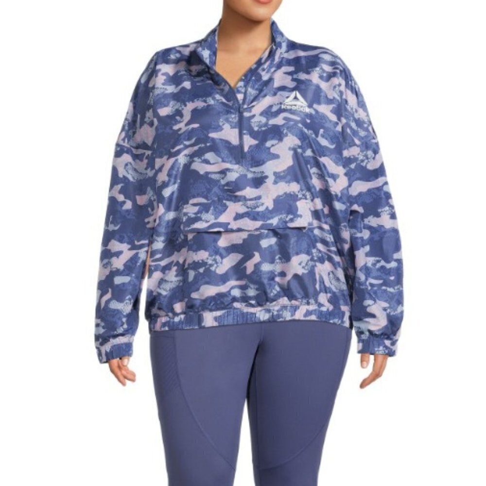 Reebok Women's Blue Indigo Half-Zip Pullover Jacket - M